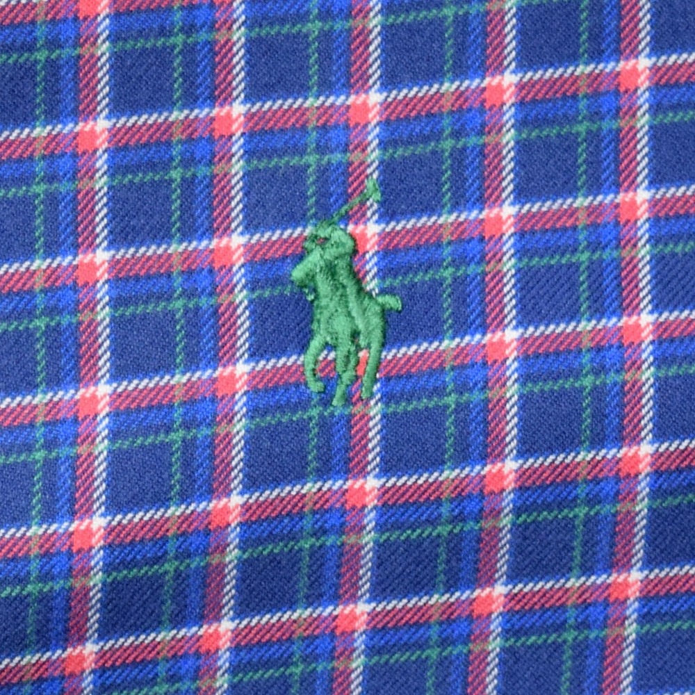 Ralph Lauren Shirt Men 3XB Classic Fit Plaid Blue Red Green Pony Big & Tall - Picture 4 of 13